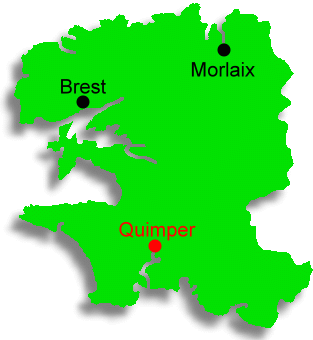 Karte Finistère, Bretagne
